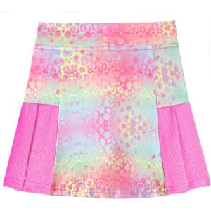 Arshiner Girl’s Sport Skirts with Shorts Athletic Pleated Skort Colorful Performance Skorts(Rainbow Pink Leopard)