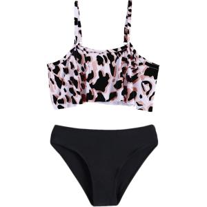 Arshiner Girls Swimsuit Two Pieces Bikini Set Ruffle Bathing Suits Flounced Tankini Swimwear(Pat8)