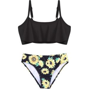 Arshiner Girls Swimsuit Two Pieces Bikini Set Ruffle Bathing Suits Flounced Tankini Swimwear(Pat9)