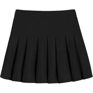 Arshiner Girl’s Tennis Skirts with Shorts Athletic Pleated Skirt Workout Performance Skorts with Pockets for Kids 4-13Y(Black)