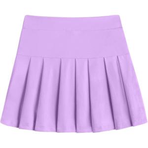 Arshiner Girl’s Tennis Skirts with Shorts Athletic Pleated Skirt Workout Performance Skorts with Pockets for Kids 4-13Y(Lilac)