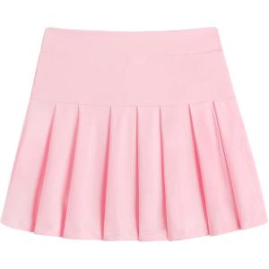 Arshiner Girl’s Tennis Skirts with Shorts Athletic Pleated Skirt Workout Performance Skorts with Pockets for Kids 4-13Y(Pink)