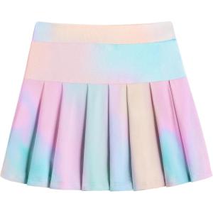 Arshiner Girl’s Tennis Skirts with Shorts Athletic Pleated Skirt Workout Performance Skorts with Pockets for Kids 4-13Y(Tie Dye)