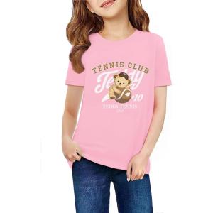 Arshiner Girls Unicorn Shirts Short Sleeve Flip Sequin T-Shirt Tops(Teddy Bear 1)