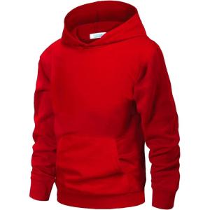 Arshiner Kids Unisex Athletic Red Hooded Sweatshirt Casual Hoodie for Boys and Girls Size 11-12