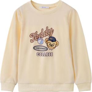 Arshiner Toddler Boy Crewneck Sweatshirt Long Sleeve Pullover Graphic Shirts for Kid Fall Tops Tees 2-10 Years(Beige Teddy Bear2)