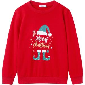 Arshiner Toddler Boy Crewneck Sweatshirt Long Sleeve Pullover Graphic Shirts for Kid Fall Tops Tees 2-10 Years(Red Christmas)