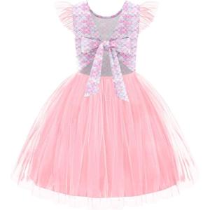 Arshiner Toddler Tutu Dress Little Girls Summer Tulle Backless Party Birthday Cotton Dresses 2-6Y(Pink Mermaid)