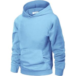 Arshiner Unisex Kids Soft Pullover Hooded Sweatshirt with Pocket Basic Hoodies Sportswear Age 4-13 Years(Light Blue)