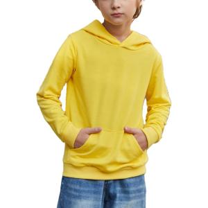 Arshiner Unisex Kids Soft Pullover Hooded Sweatshirt with Pocket Basic Hoodies Sportswear Age 4-13 Years(Yellow)