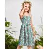 Arshiner Girl Summer Spaghetti Strap Casual Knee Length Cami Dresses for 4-12 Year(Rabbit)