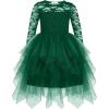 Arshiner Flower Girl Dress Toddler Contrast Lace Tutu Irregular Tulle Wedding Birthday Party Dresses(Green)