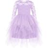 Arshiner Flower Girl Dress Toddler Contrast Lace Tutu Irregular Tulle Wedding Birthday Party Dresses(Purple)