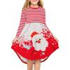 Arshiner Girls Dress Kids Holiday Casual Long Sleeve High Low Swing Midi Dresses(A Red Santa)