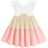 Arshiner Toddler Dress Girls Backless Tiered Summer Dresses Cute Swing Beach Sundress with Pockets for 2-8Y(Pink & White)