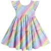 Arshiner Toddler Dress Girls Backless Tiered Summer Dresses Cute Swing Beach Sundress with Pockets for 2-8Y(Rainbow Leopard)
