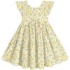 Arshiner Toddler Dress Girls Backless Tiered Summer Dresses Cute Swing Beach Sundress with Pockets for 2-8Y(Yellow Flower)