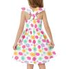 Arshiner Toddler Dress Girls Summer Ruffle Sleeve Backless Dresses Casual Sundress with Pockets 2-8Y(Colorful Flower)