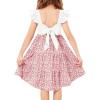 Arshiner Toddler Dress Little Girls Summer Cotton Backless High Low Hem Beach Casual Sundress with Pockets(Pink Floral)