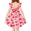 Arshiner Toddler Dress Little Girls Summer Cotton Backless High Low Hem Beach Casual Sundress with Pockets(Pink Heart)