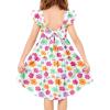 Arshiner Toddler Dress Little Girls Summer Cotton Backless High Low Hem Beach Casual Sundress with Pockets(Pink Purple Floral)