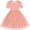 Arshiner Toddler Girls Tulle Summer Puff Sleeve Baby Girls Tutu Princess Party Casual Dress 2-6Y(Light Pink)
