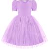 Arshiner Toddler Girls Tutu Dresses Party Formal Birthday Summer Puff Short Sleeve Tulle Little Girls Dress(Lavender)
