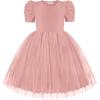 Arshiner Toddler Girls Tutu Dresses Party Formal Birthday Summer Puff Short Sleeve Tulle Little Girls Dress(Pink)