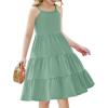 Arshiner Toddler Summer Cami Dress Boho Sundress Casual Sleeveless Dresses(Light Green)