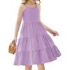 Arshiner Toddler Summer Cami Dress Boho Sundress Casual Sleeveless Dresses(Lilac)