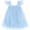 Arshiner Toddler Tulle Dress for Girls Layered Tutu Ruffle Dresses Swing Twirly Fairy Summer Birthday Party Wedding Sundress(Blue)