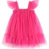 Arshiner Toddler Tulle Dress for Girls Layered Tutu Ruffle Dresses Swing Twirly Fairy Summer Birthday Party Wedding Sundress(Pink)