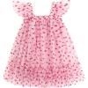 Arshiner Toddler Tulle Dress for Girls Layered Tutu Ruffle Dresses Swing Twirly Fairy Summer Birthday Party Wedding Sundress(Pink Heart)