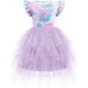 Arshiner Toddler Tutu Dress Little Girls Irregular Tulle Princess Birthday Party Formal Dresses(Mermaid Purple)