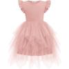 Arshiner Toddler Tutu Dress Little Girls Irregular Tulle Princess Birthday Party Formal Dresses(Pink)