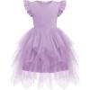 Arshiner Toddler Tutu Dress Little Girls Irregular Tulle Princess Birthday Party Formal Dresses(Purple)