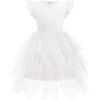 Arshiner Toddler Tutu Dress Little Girls Irregular Tulle Princess Birthday Party Formal Dresses(White)