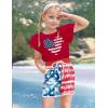Arshiner 4th of July Shirt for Girl Patriotic American Flag Ruffle Short Sleeves Shirts Tops Tee Blouse(Usa Flag- Heart)