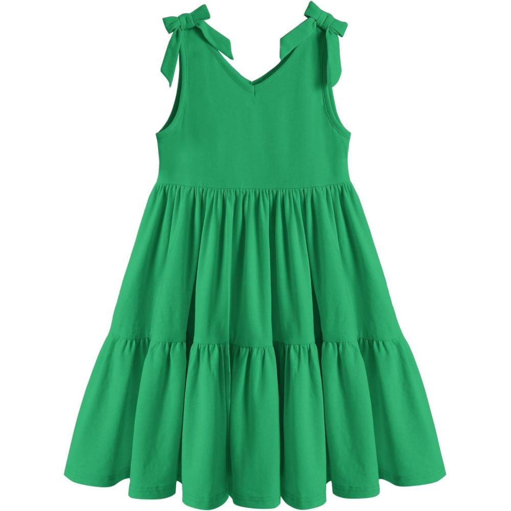 imageArshiner Toddler Girl Summer Dress Little Girls Casual Beach Party Bowknot Sling Sundress with Pocket 17tDark Green