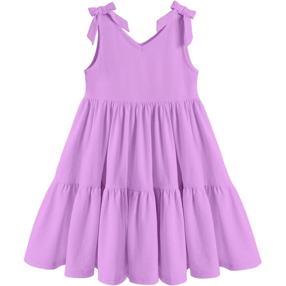 imageArshiner Toddler Girl Summer Dress Little Girls Casual Beach Party Bowknot Sling Sundress with Pocket 17tPurple