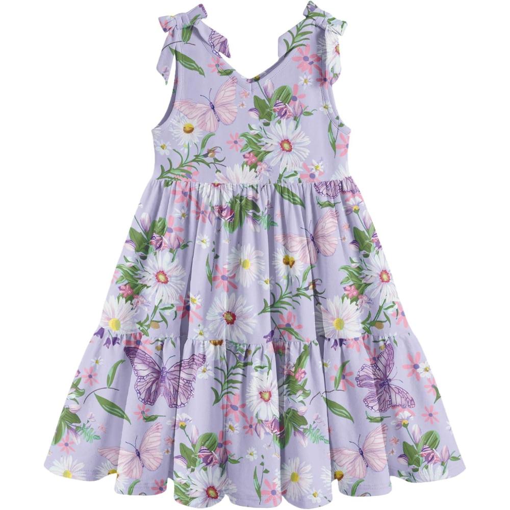 imageArshiner Toddler Girl Summer Dress Little Girls Casual Beach Party Bowknot Sling Sundress with Pocket 17tPurple Butterfly