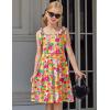 Arshiner Girls Summer Dress Tie Strap Sleeveless Solid Color Square Neck Party Dresses 6-11 Y(Orange Yellow Pink Flower)