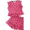 Arshiner Toddler Girls Clothes Ribbed Knit Ruffle Sleeveless Tops and Shorts with Pockets Cute Summer 2 Pieces Short Sets(Heart Pattern)