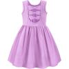 Arshiner Toddler Girls Summer Dress Back Bowknot Sleeveless Twirly Casual Beach Party Sundress with Pockets(Lavender)