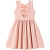 Arshiner Toddler Girls Summer Dress Back Bowknot Sleeveless Twirly Casual Beach Party Sundress with Pockets(Light Pink)