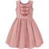Arshiner Toddler Girls Summer Dress Back Bowknot Sleeveless Twirly Casual Beach Party Sundress with Pockets(Pink)