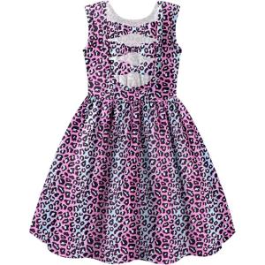 Arshiner Toddler Girls Summer Dress Back Bowknot Sleeveless Twirly Casual Beach Party Sundress with Pockets(Blue Leopard)