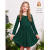 Arshiner Girl Long Sleeve A Line Skater Casual Twirly Casual Dress