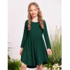 Arshiner Girl Long Sleeve A Line Skater Casual Twirly Casual Dress