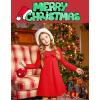 Arshiner Girls Dress Long Sleeve Solid Tunic Dress for Girls with Big Bow Tie